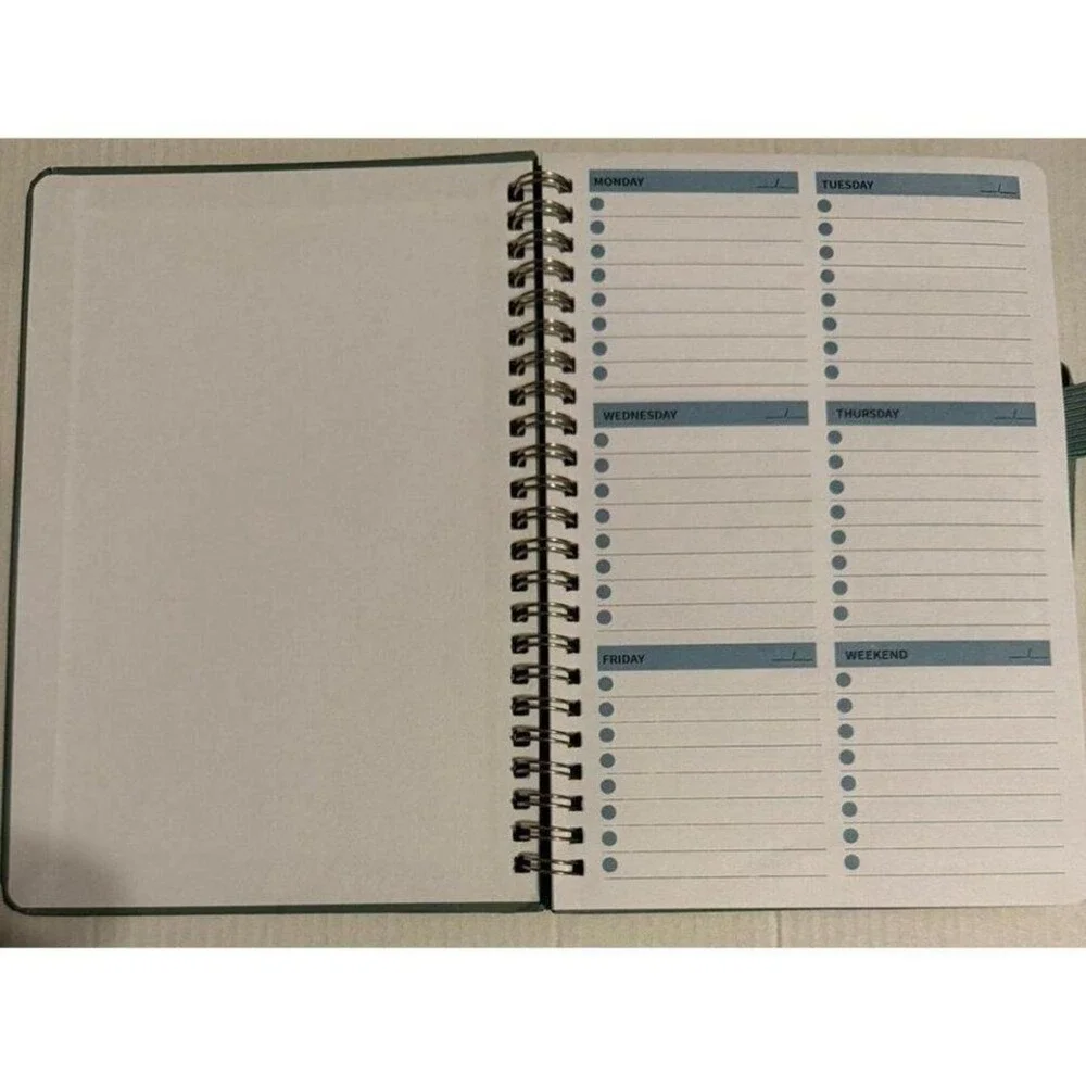 Undated Weekly Planner To Do List Notebook Habit Tracker Pen‎ Holder Green Dots